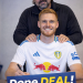 DONE DEAL:DANIEL FARKE PERSONALLY SEALS JØRGEN STRAND LARSEN SIGNING FOR LEEDS UNITED.