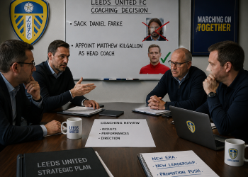 “Elland Road Earthquake: Leeds United Chiefs Hold Crisis Talks to Sack Daniel Farke and Appoint Matthew Kilgallon as New Head Coach!”